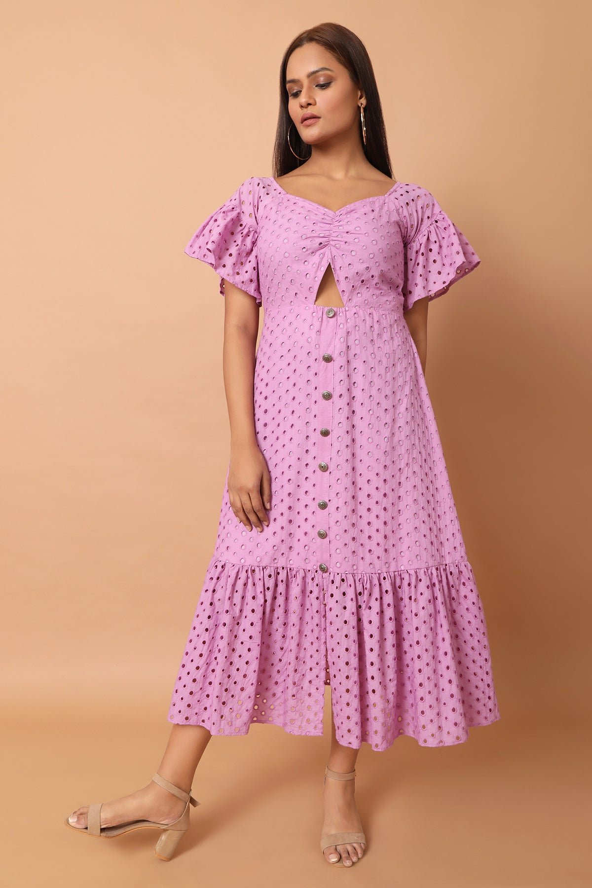 Lavender Cut-Out Dress