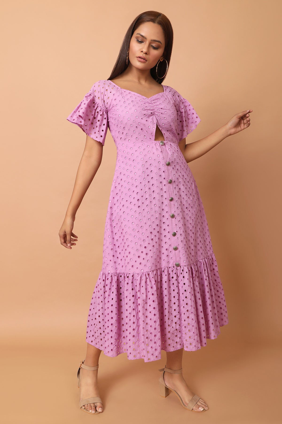 Lavender Cut-Out Dress
