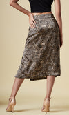 Leopard Print Midi Slit Skirt