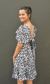 Leopard Print Dress with Back Knot Detail