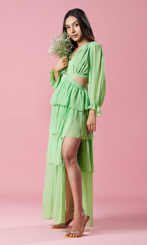Nina Ruffle Gown (With Pads)